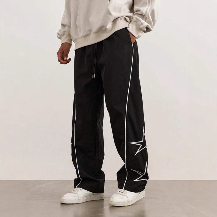 Men's sporty leisure pants with side appliqués Lisslune