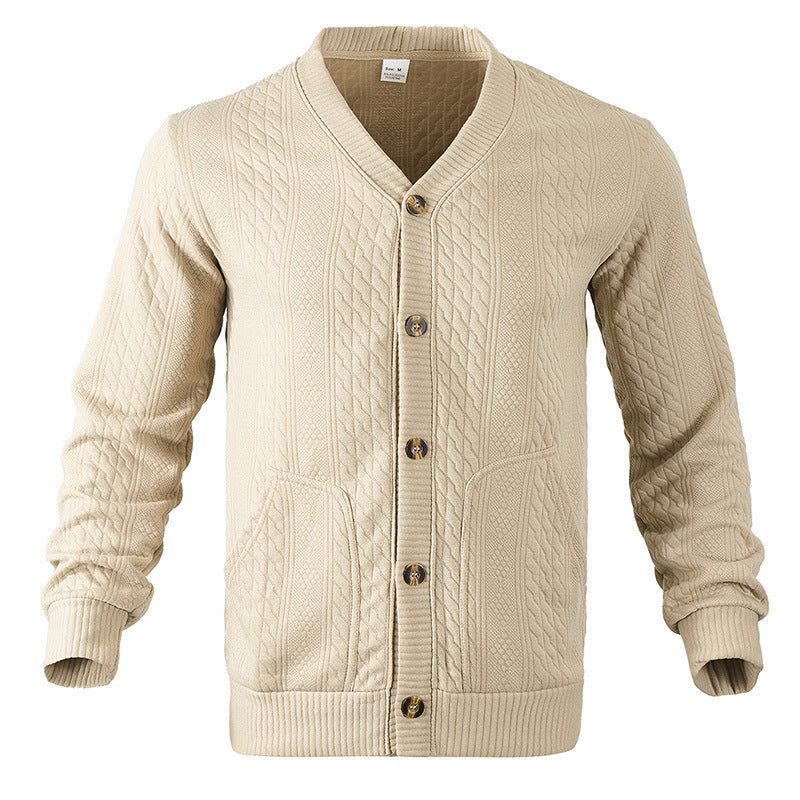 Men's cardigan with structured surface and practical pockets Lisslune