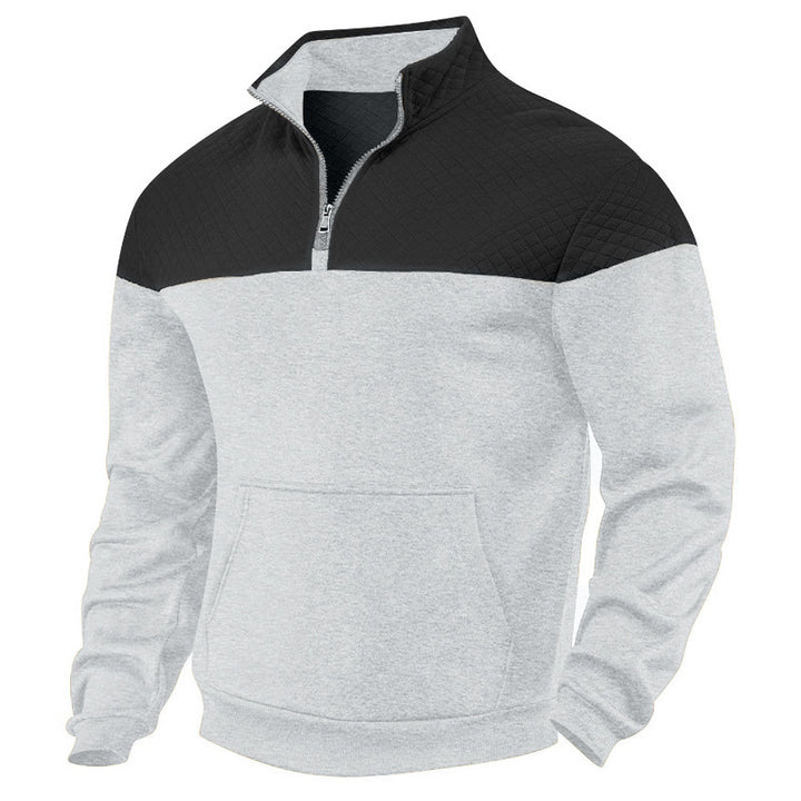 Men's quilted pullover with stand-up collar and zipper Lisslune