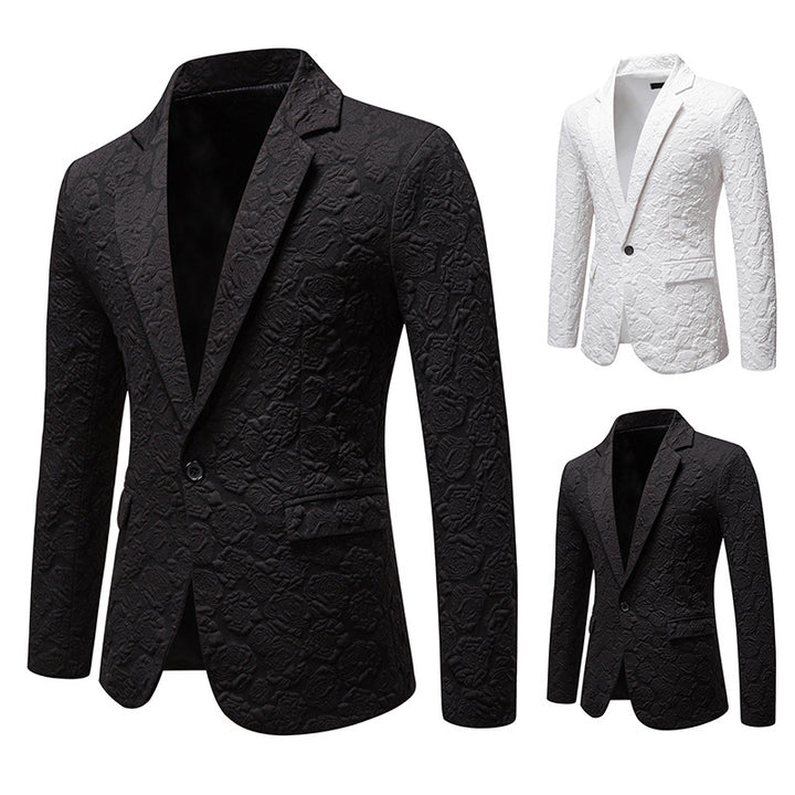 Men's Elegant Blazer with Textured Floral Pattern Lisslune