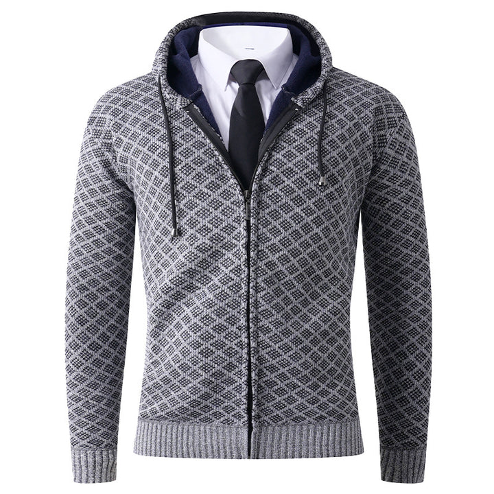 Men's elegant hooded jacket with textured pattern Lisslune