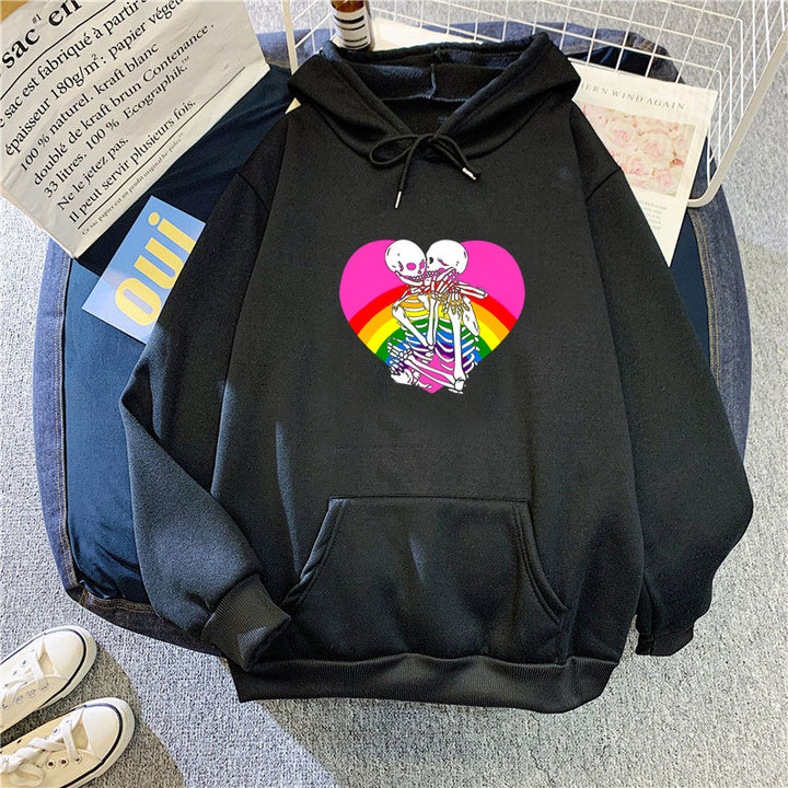 Ladies hoodie with colorful love motif Lisslune