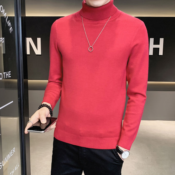 Men's sweater with high collar made of soft knitted fabric Lisslune