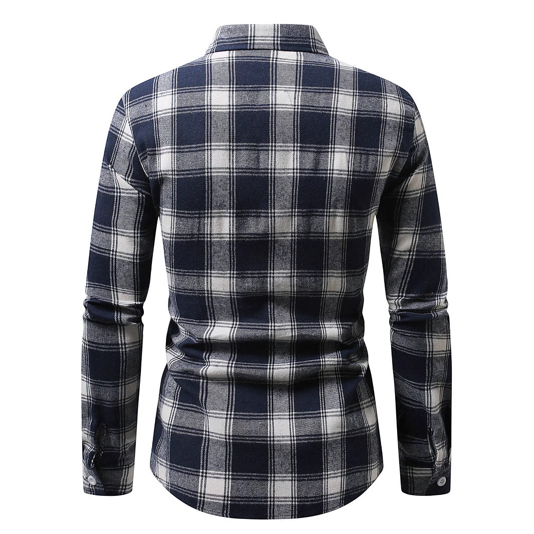 Men's flannel shirt with classic check pattern Lisslune