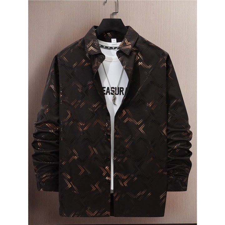 Men's elegant long sleeve shirt with modern pattern and breathable surface Lisslune