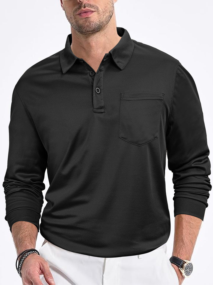 Men's polo shirt with modern structured design and practical chest pocket Lisslune