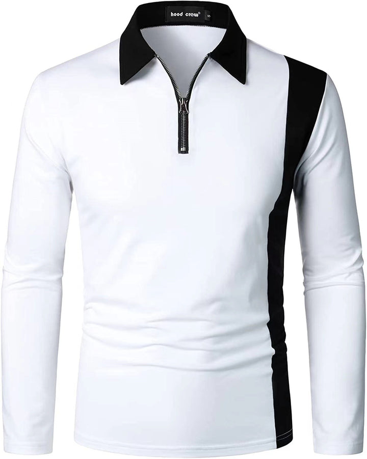 Men's sporty long-sleeve shirt with modern zipper and stylish color contrast Lisslune