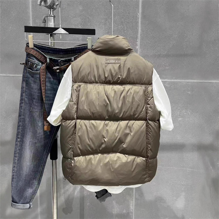 Men's Insulating Quilted Vest with High Collar and Practical Pockets Lisslune
