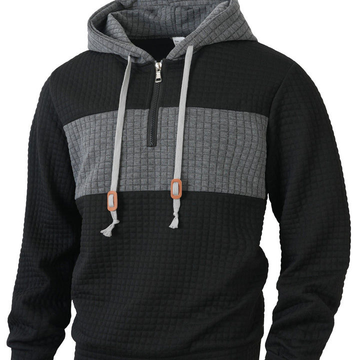 Men's hoodie with 1/4 zipper and textured design Lisslune