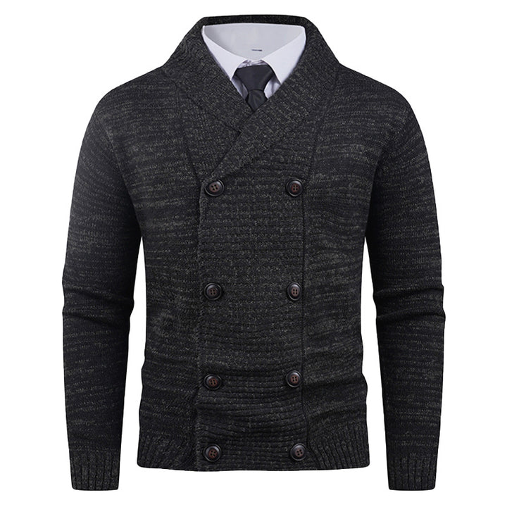 Men's cardigan with double button placket and fine texture Lisslune