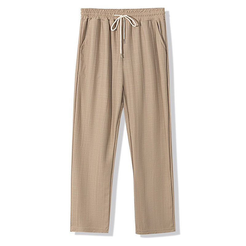 Men's Casual Leisure Pants with Elastic Waistband and Adjustable Drawstring Lisslune