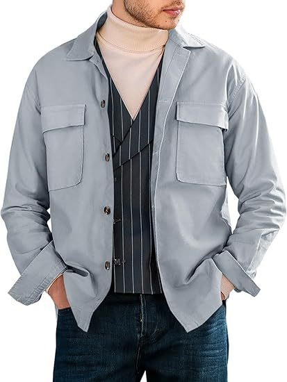 Men's casual utility jacket with practical pockets and modern cut Lisslune