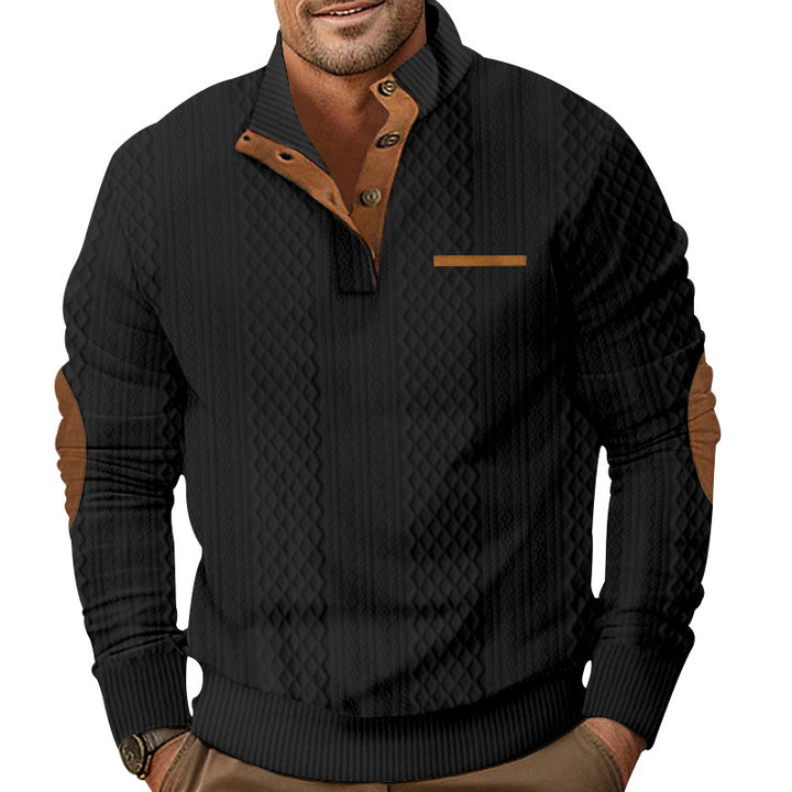 Men's knit sweater with textured design and contrast details Lisslune