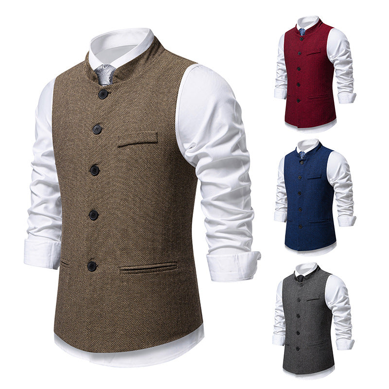 Men's elegant vest with classic design and textured fabric Lisslune