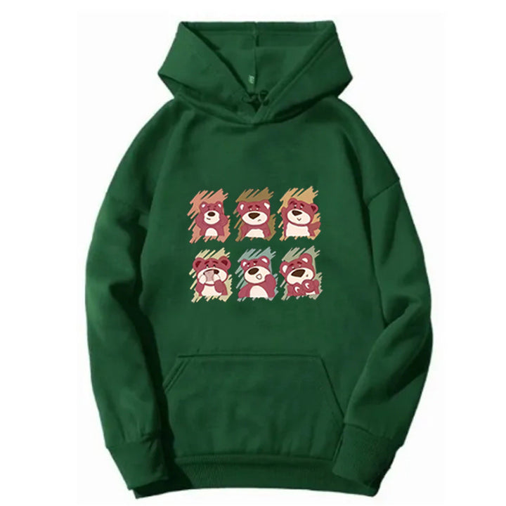 Women's Hooded Sweatshirt with Animal Cartoon Design Lisslune
