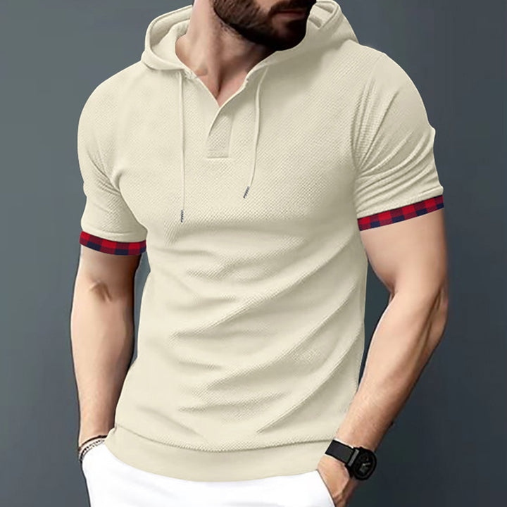 Men's Short Sleeve Shirt with Hood and Modern Accents Lisslune