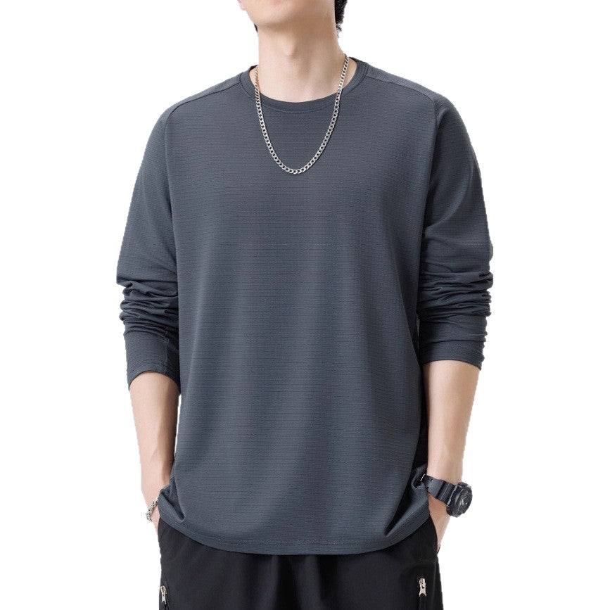 Men's breathable long sleeve t-shirt with modern structures Lisslune