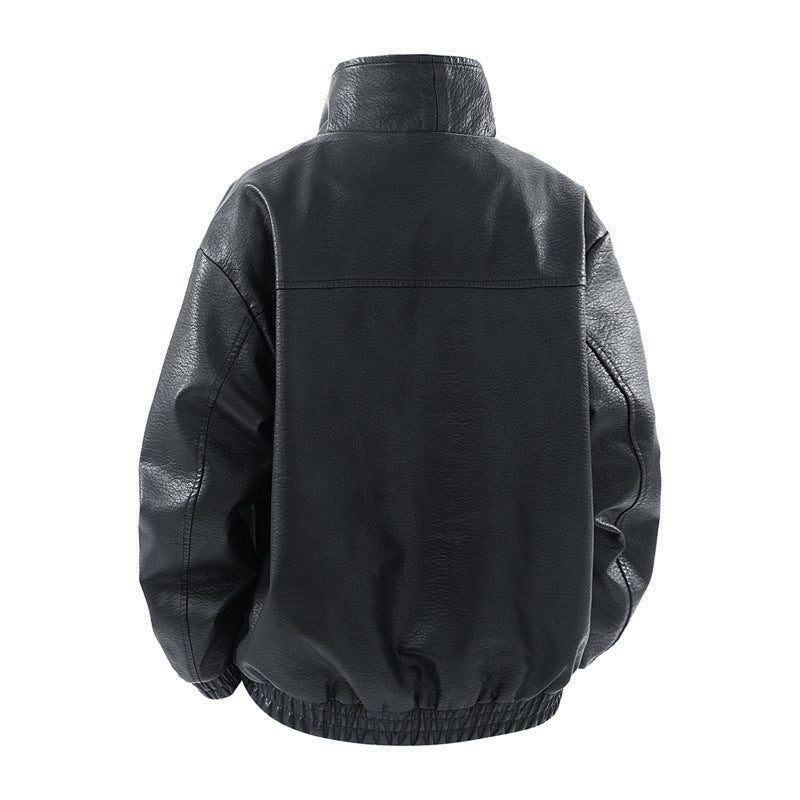 Men's Trendy Oversized Leather Jacket Lisslune