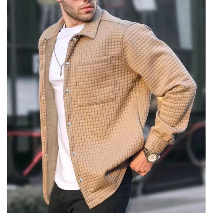 Men's quilted jacket with practical chest pocket design Lisslune