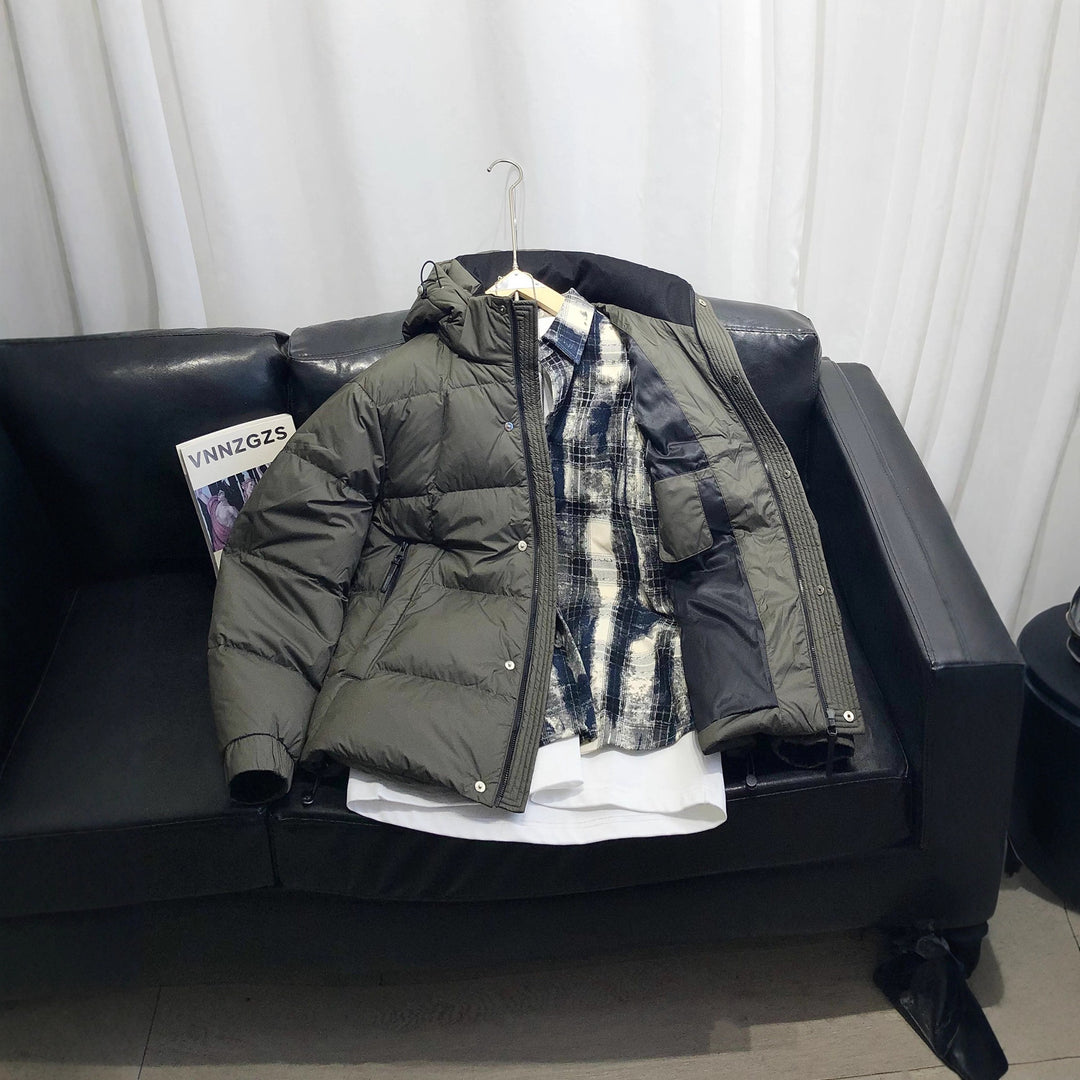 Men's Warm and Insulated Quilted Jacket with Adjustable Hood Design Lisslune
