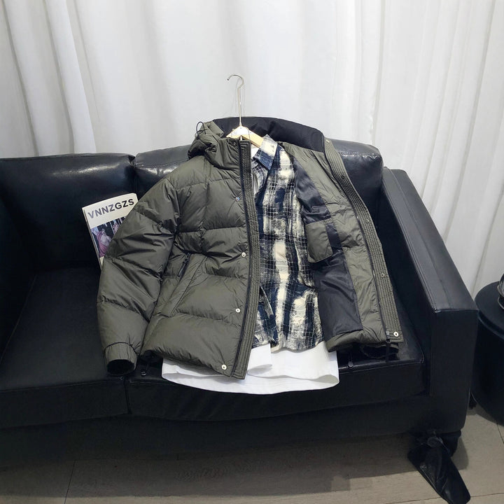 Men's Warm and Insulated Quilted Jacket with Adjustable Hood Design Lisslune