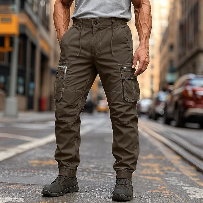 Men's cargo pants with multiple pockets and flexible fit Lisslune