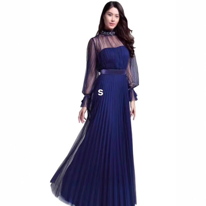Women's Elegant Maxi Dress with Shimmering Chiffon and Playful Ruffle Details Lisslune