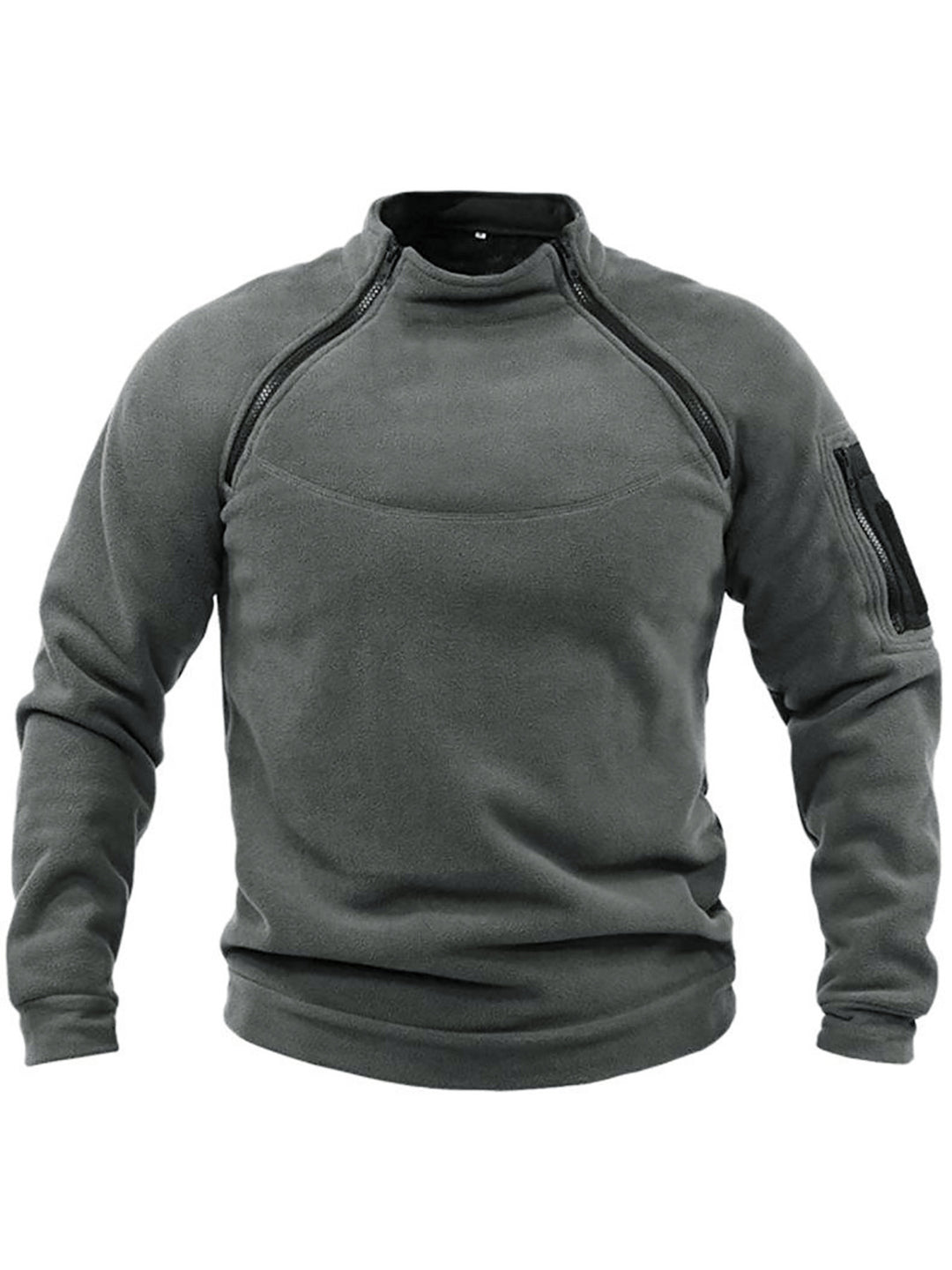 Men's thermal fleece pullover with high collar and practical pockets Lisslune