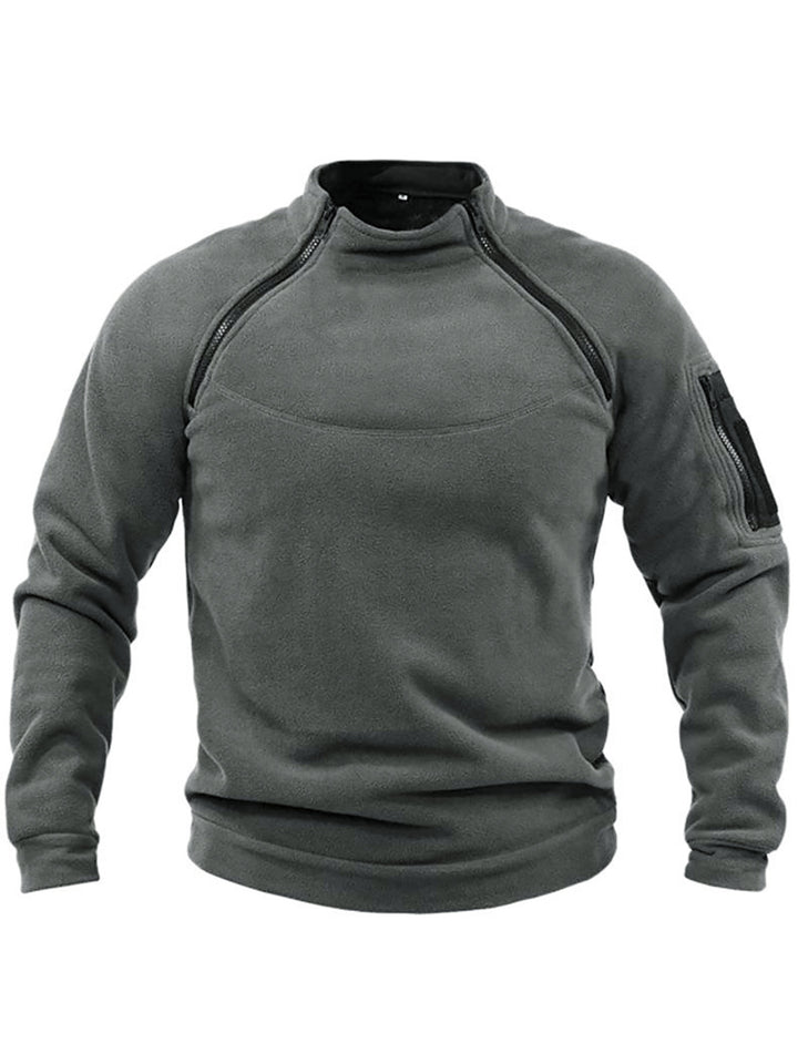 Men's thermal fleece pullover with high collar and practical pockets Lisslune