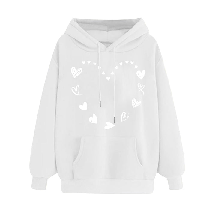 Women's hoodie with playful heart design and comfortable kangaroo pocket Lisslune