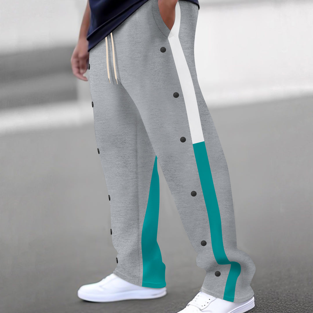 Men's sports pants with side snap buttons Lisslune