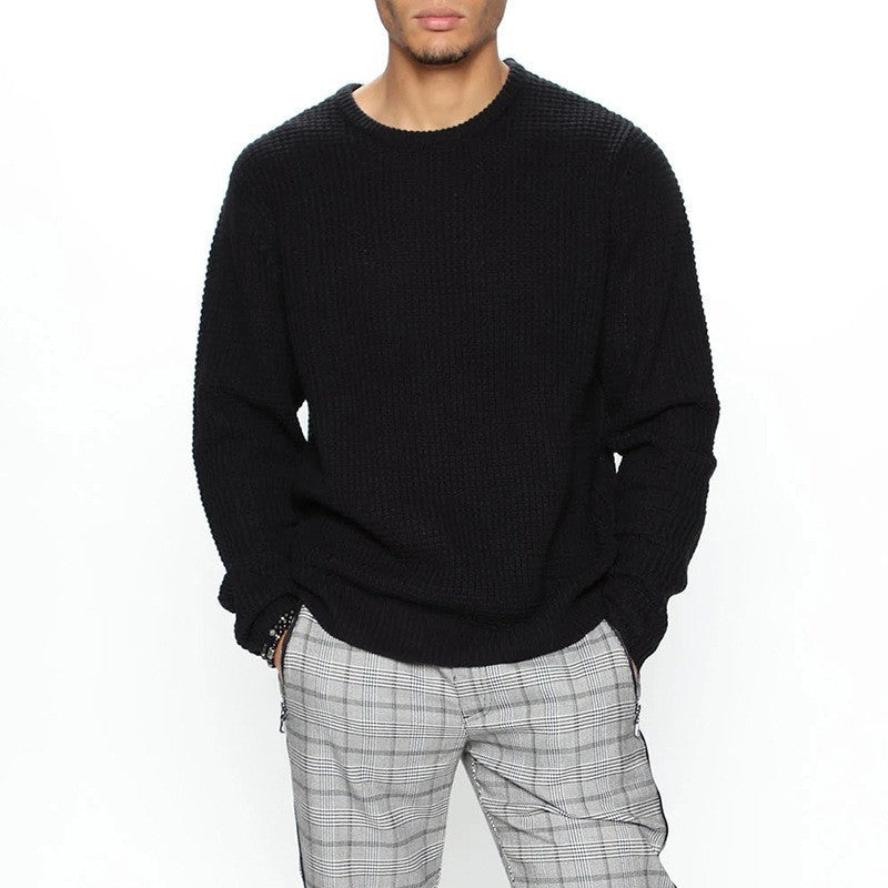 Men's casual knit sweater with loose fit and breathable structure Lisslune