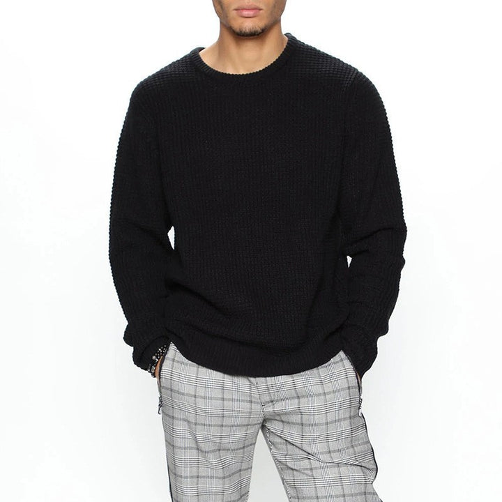 Men's casual knit sweater with loose fit and breathable structure Lisslune