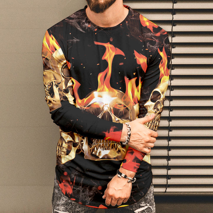 Men's long sleeve shirt with creepy Halloween motif Lisslune