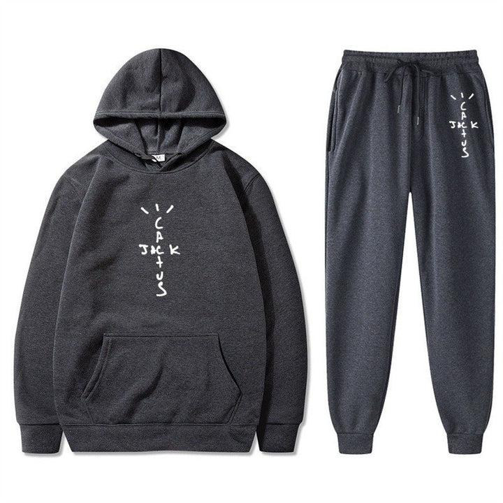 Ladies Hoodie and Jogging Pants Set with Creative Lettering Lisslune