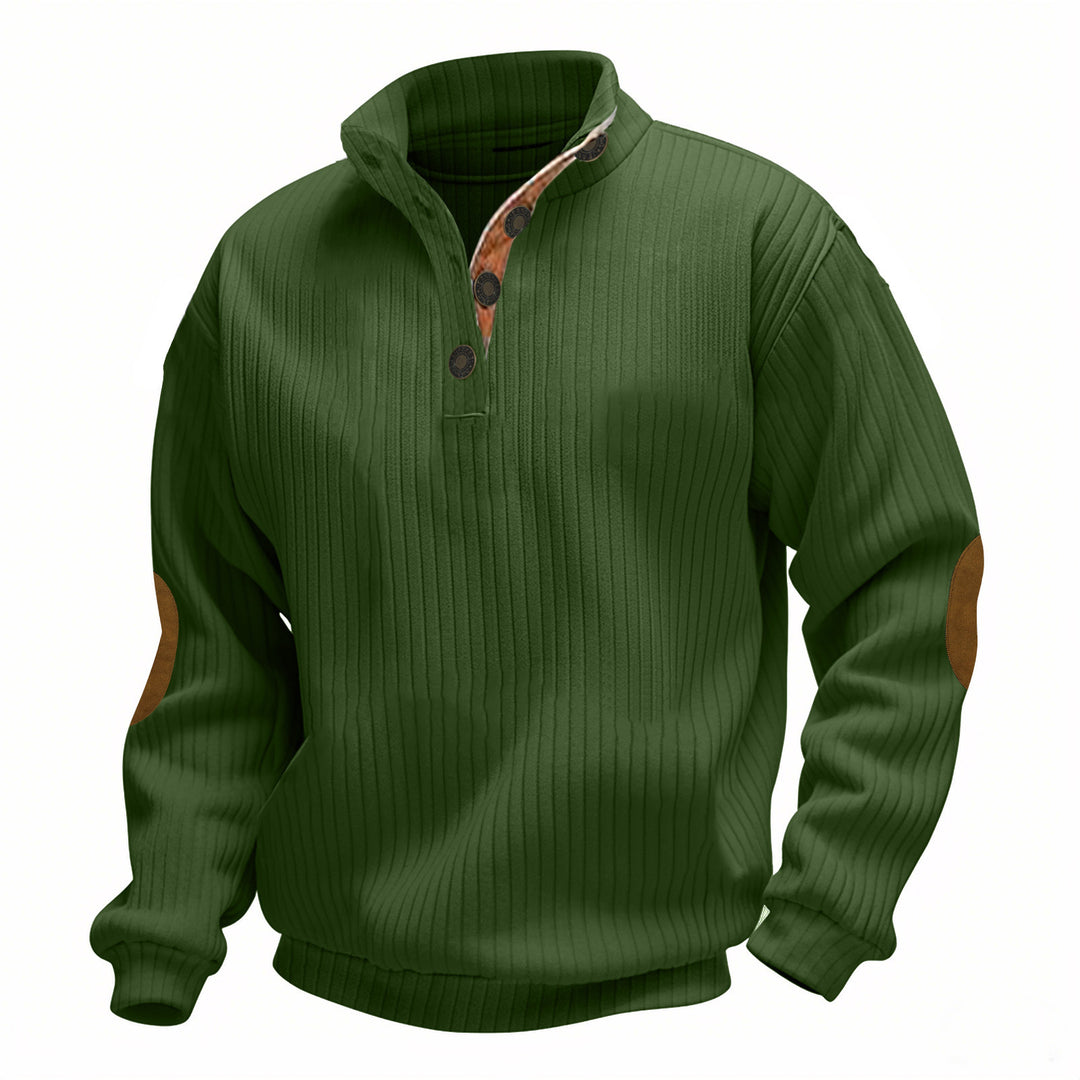 Men's elegant sweater with high-quality stand-up collar and fashionable contrast details Lisslune