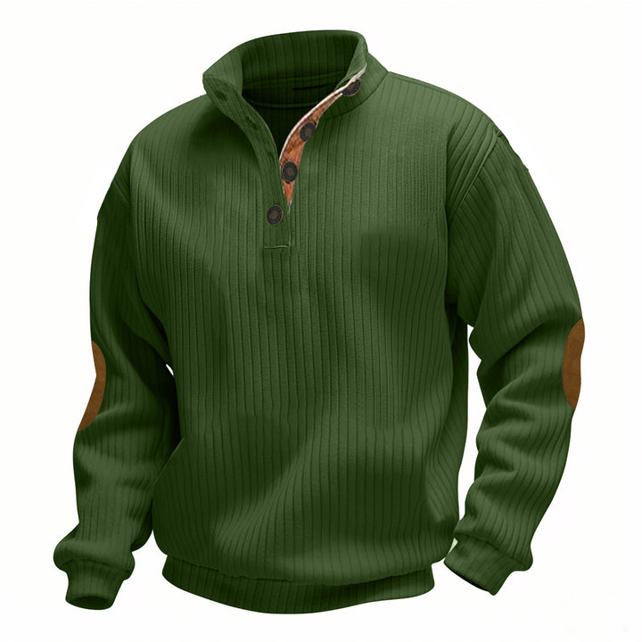 Men's elegant sweater with high-quality stand-up collar and fashionable contrast details Lisslune