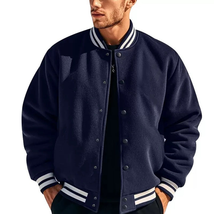 Men's sporty sweatshirt jacket with elegant contrasts and practical pockets Lisslune