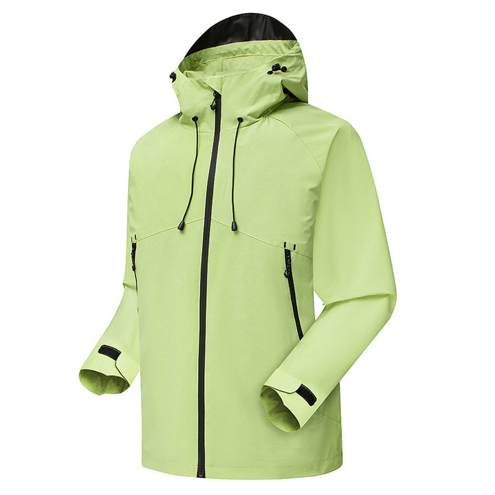 Men's Waterproof Outdoor Jacket with Adjustable Hood Collar Lisslune