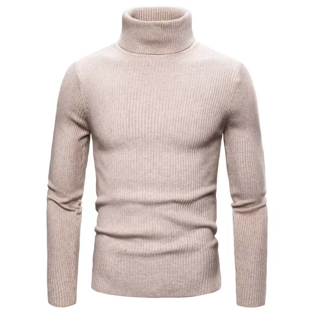 Men's high-quality turtleneck sweater made of fine rib knit Lisslune