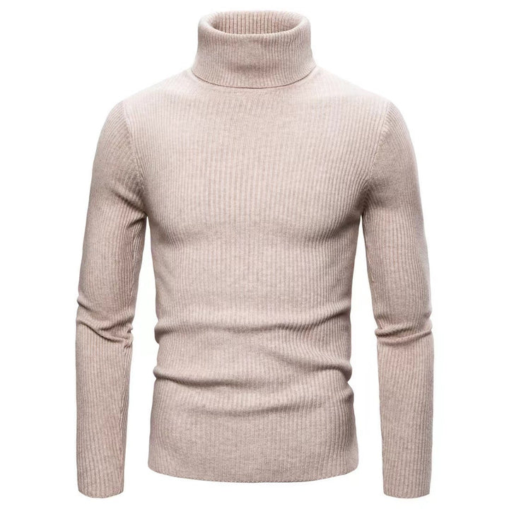 Men's high-quality turtleneck sweater made of fine rib knit Lisslune