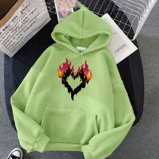 Women's hoodie with creative flame heart design Lisslune