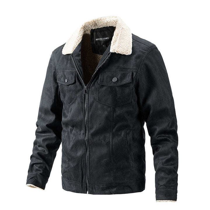 Men's transitional jacket with synthetic fur collar and practical chest pockets Lisslune