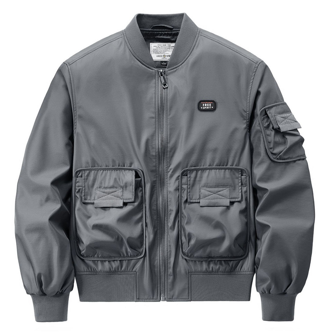 Men's Bomber Jacket with Multifunctional Pockets Lisslune