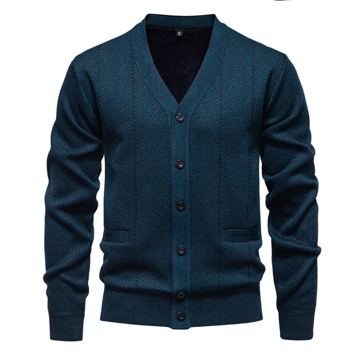 Men's fashionable cardigan with unique diamond pattern Lisslune