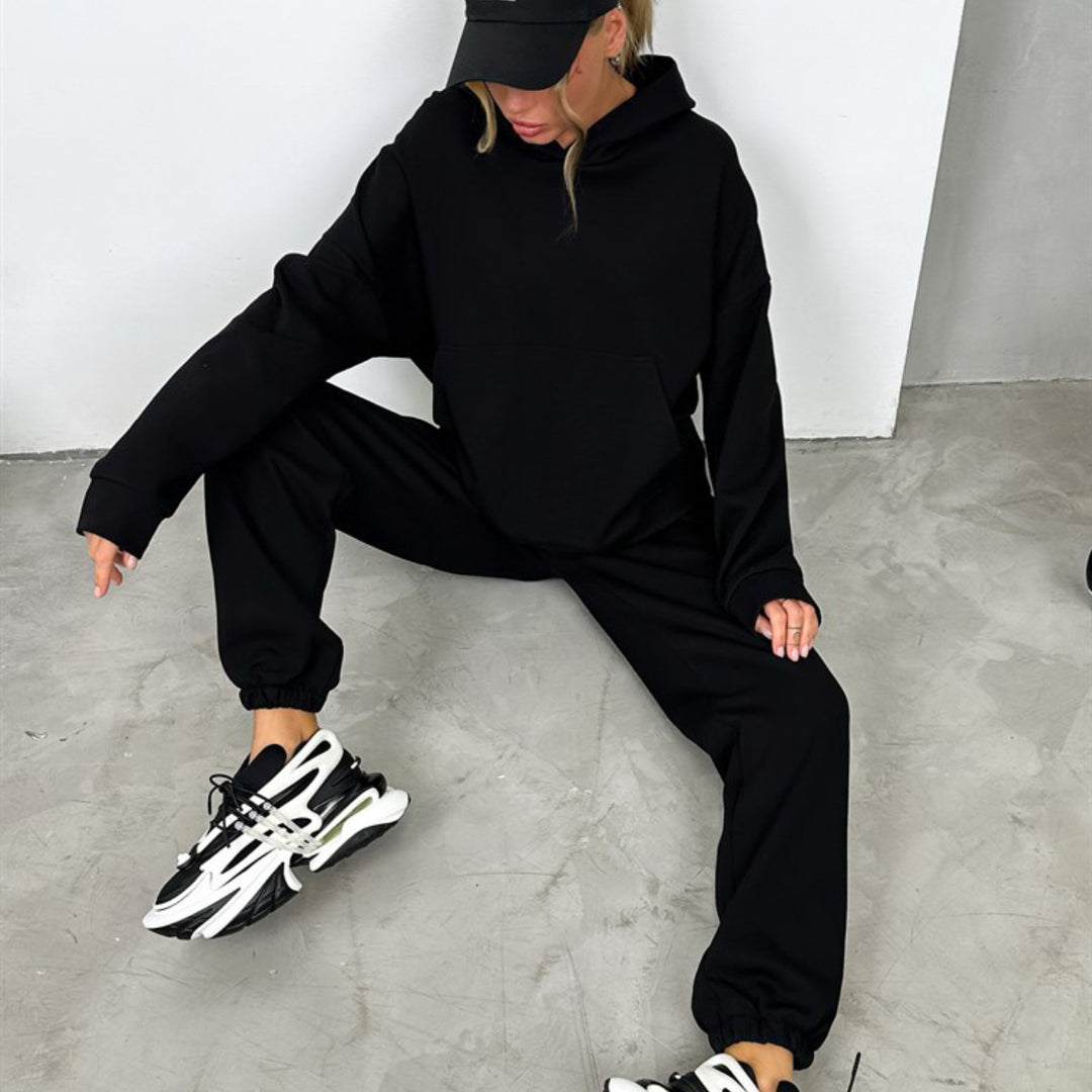 Women's sporty hoodie set made of soft cotton fabric Lisslune