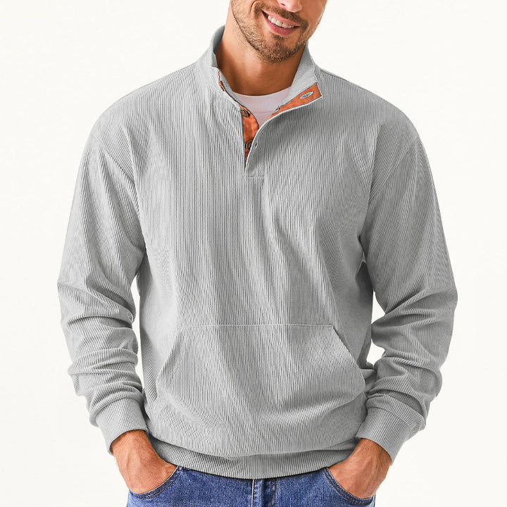 Men's cozy hoodie with fashionable synthetic leather details and high-quality cotton Lisslune