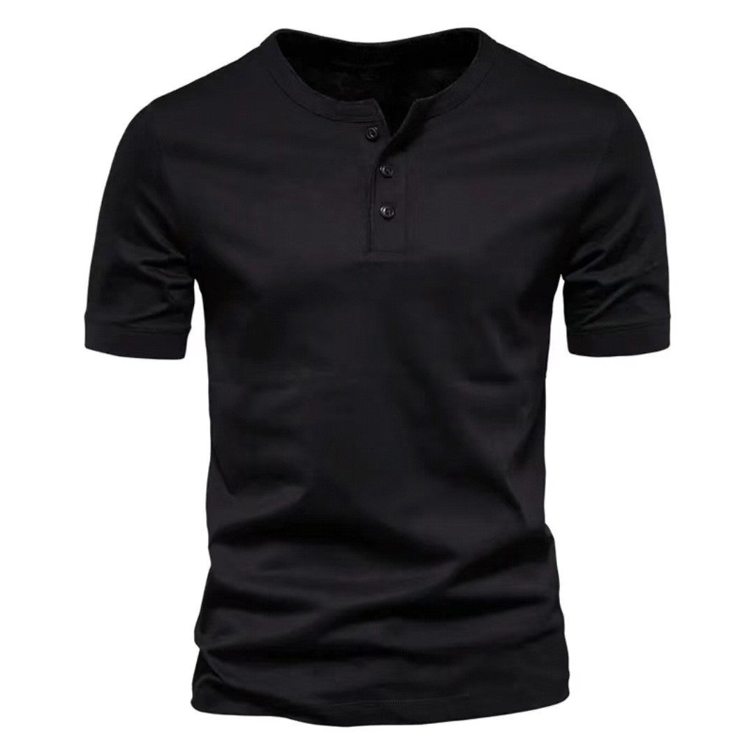 Men's Henley T-Shirt with stylish button closure and soft cotton material Lisslune