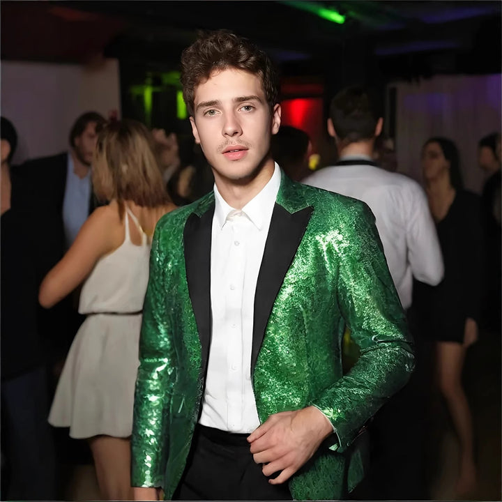 Men's Glamorous Sequin Blazer Lisslune