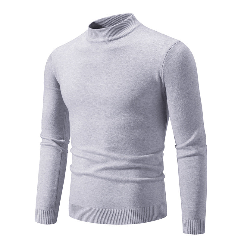 Men's fine knit sweater with high collar and elastic cuffs Lisslune